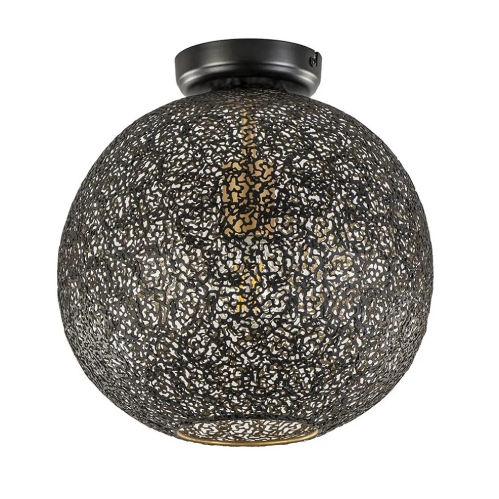 plafondlamp_oronero_bol_z_0.webp Shop Straluma Plafondlamp Oronero bol zwart/goud 30cm
