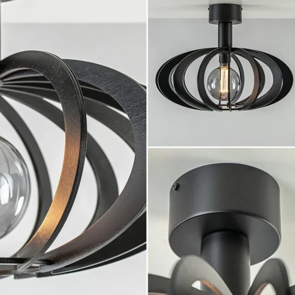 Discount Straluma Plafondlamp Plywood zwart hout