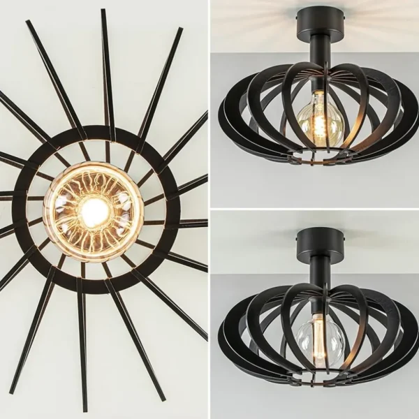 Discount Straluma Plafondlamp Plywood zwart hout