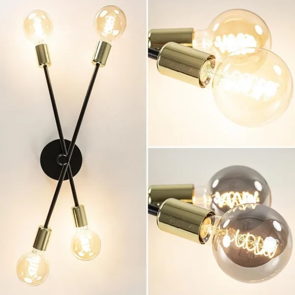 plafondlamp_sticks_l_zwar_3.webp New Straluma Plafondlamp Sticks 4L zwart/goud excl. e27 l.b.