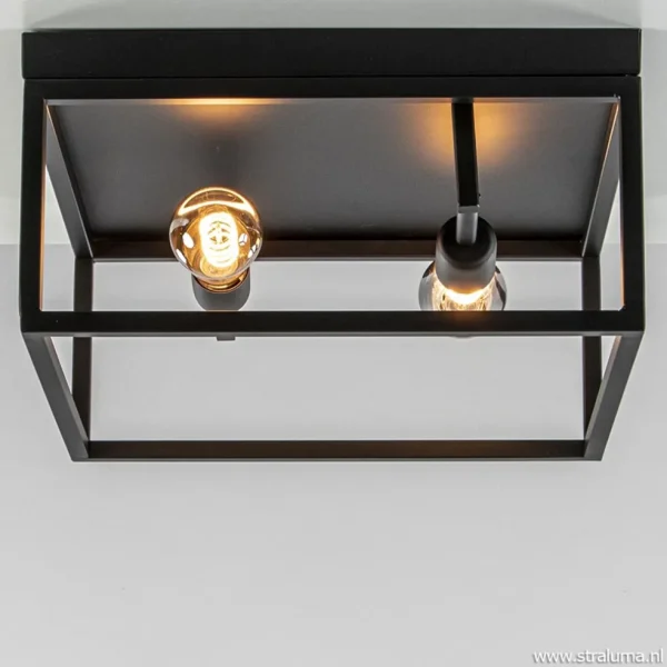 plafondlamp_vierkant_zwar_1.webp Shop Straluma Plafondlamp vierkant zwart open frame