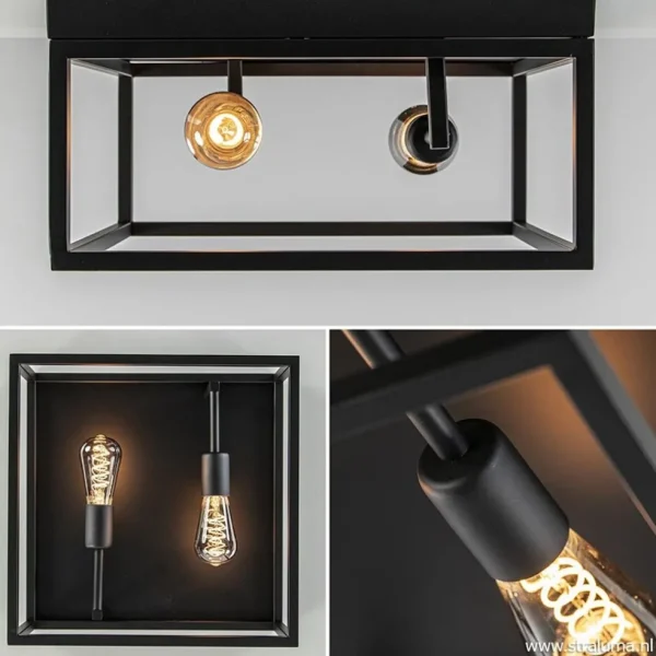 plafondlamp_vierkant_zwar_2.webp Shop Straluma Plafondlamp vierkant zwart open frame