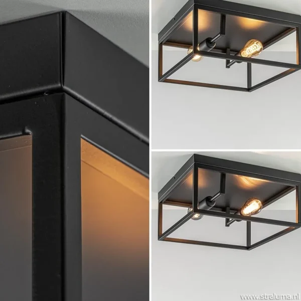 plafondlamp_vierkant_zwar_3.webp Shop Straluma Plafondlamp vierkant zwart open frame