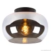 plafondlamp_zwart_met_smo_1.webp Sale Straluma Plafondlamp zwart met smoke glas