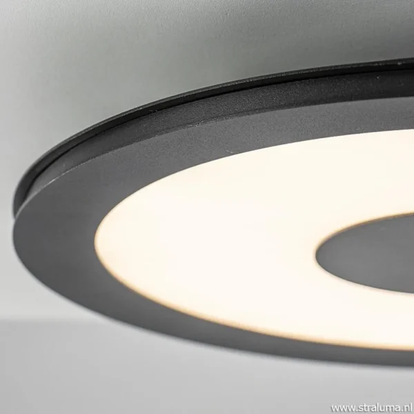 Best Straluma Plafondlamp zwart rond 38cm 3-st.dim.