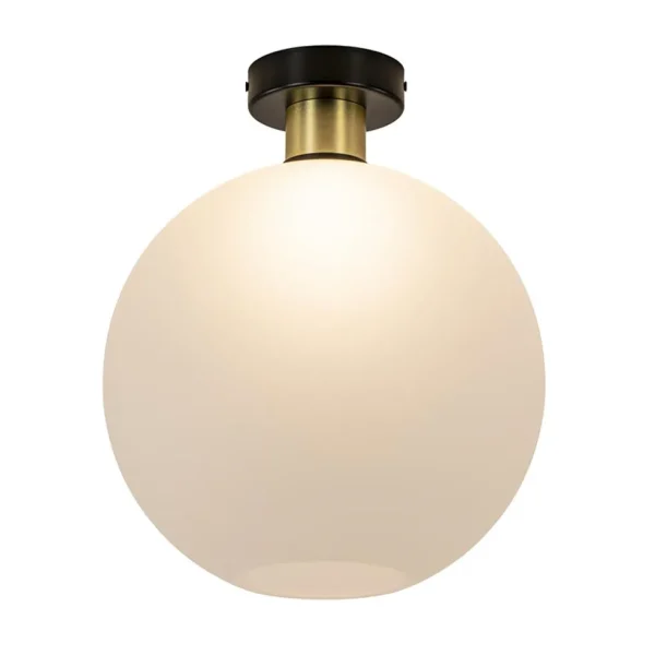 plafondlamp_zwartgoud_met_1.webp Cheap Straluma Plafondlamp zwart/goud met opaal glas 30 cm