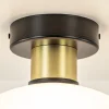 plafondlamp_zwartgoud_met_2.webp Cheap Straluma Plafondlamp zwart/goud met opaal glas 30 cm