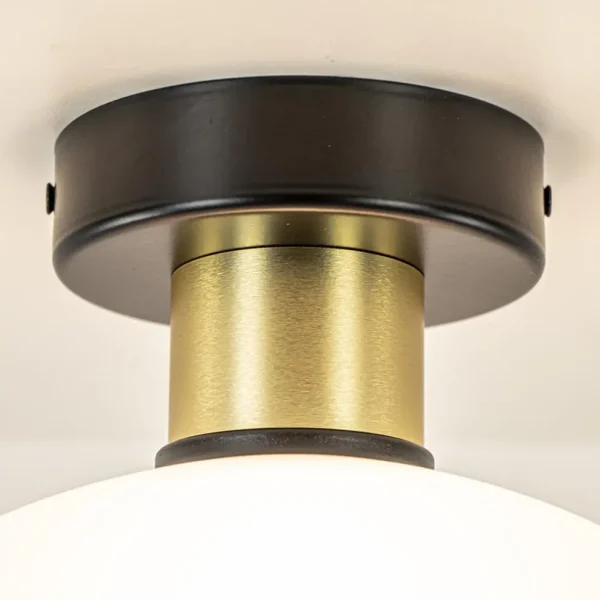 plafondlamp_zwartgoud_met_2.webp Cheap Straluma Plafondlamp zwart/goud met opaal glas 30 cm