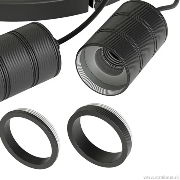 plafondplaat_l_rond_cm_zw_1.webp Clearance Straluma Plafondplaat 3-l rond 40cm zwart excl.lb