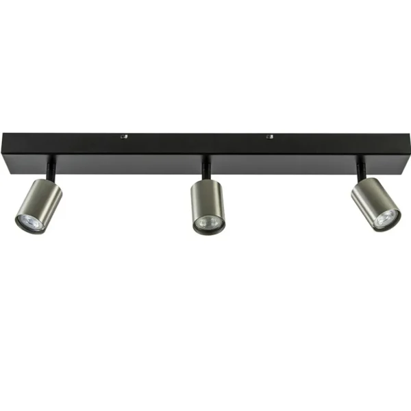 Discount Straluma Plafondspot Bounce 3L 70cm zwart/rvs