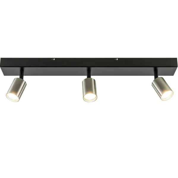 Discount Straluma Plafondspot Bounce 3L 70cm zwart/rvs