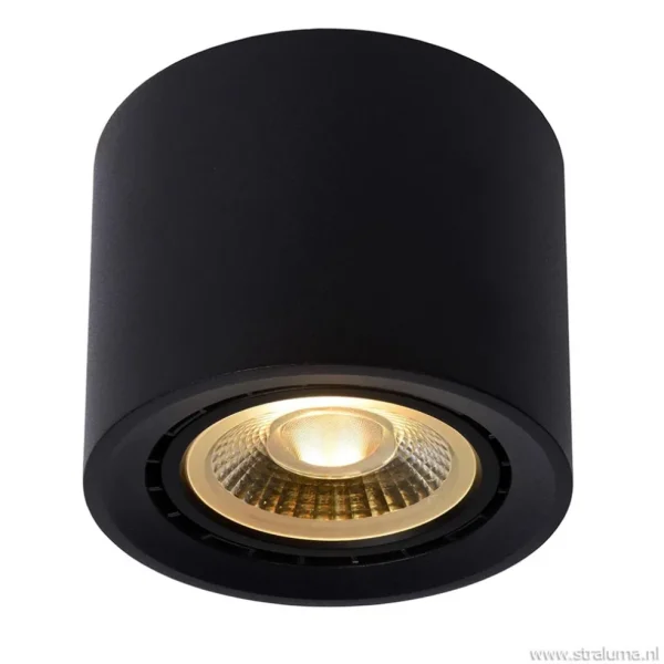 plafondspot_cilinder_zwar_1.webp Sale Straluma Plafondspot cilinder zwart gu10-111 dim to warm