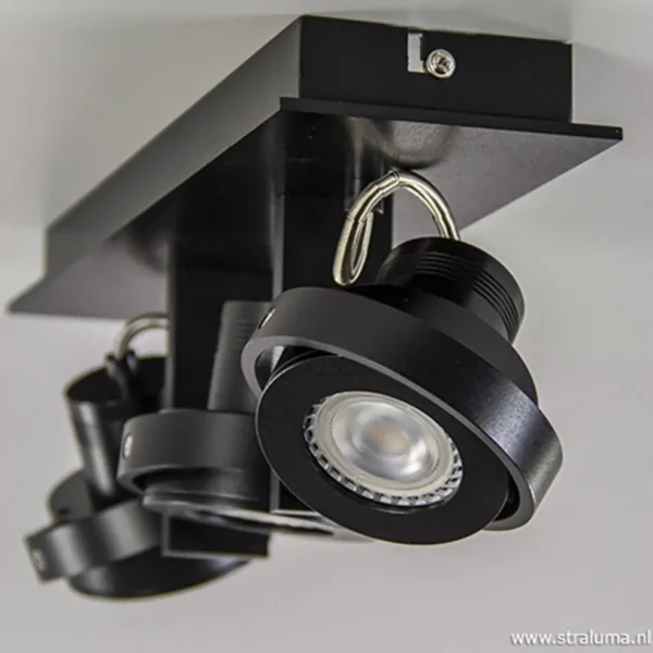 plafondspot_l_op_balk_zwa_2.webp Discount Straluma Plafondspot 3L op balk zwart gu10 incl.