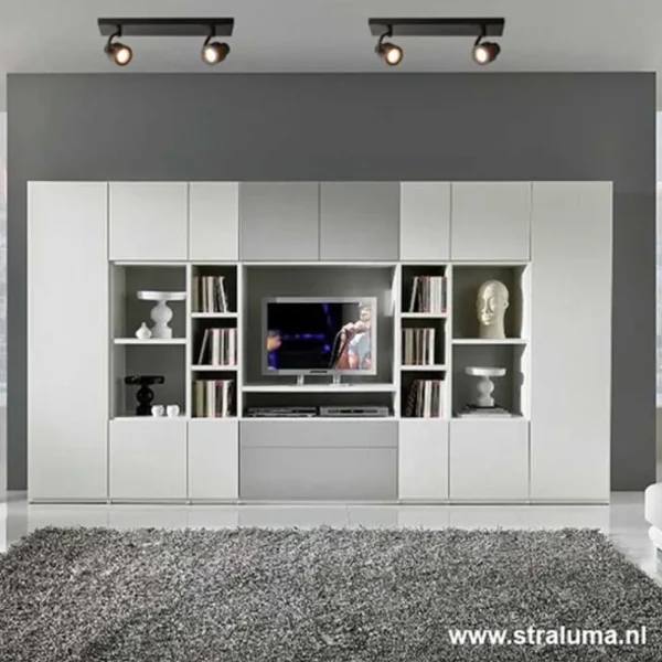 plafondspot_mat_zwart_bal_4.webp Hot Straluma Plafondspot mat zwart balk 2-lichts gu10