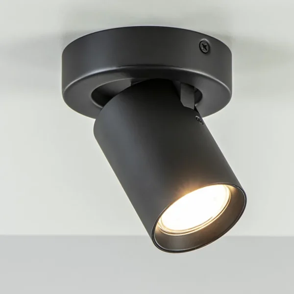 Discount Straluma Plafondspot Oliver enkel tube zwart gu10