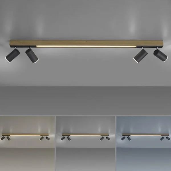 Best Straluma Plafondspot Pure Lines antraciet/hout cct
