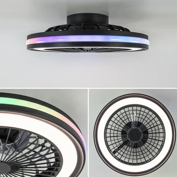 Hot Straluma Plafondventilator zwart inclusief dimbaar LED en kleur