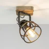 plafondwandlamp_matrix_zw_1.webp Discount Straluma Plafond/wandlamp Matrix zwarte korf met hout