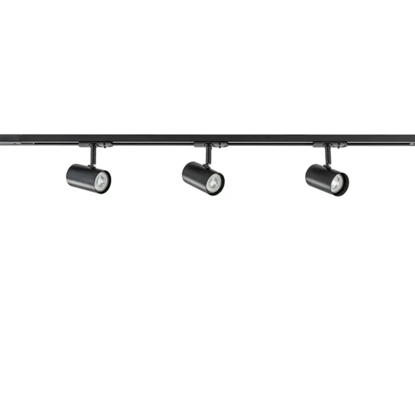 Clearance Straluma Railsysteem zwart 1mtr compleet met 3xspot