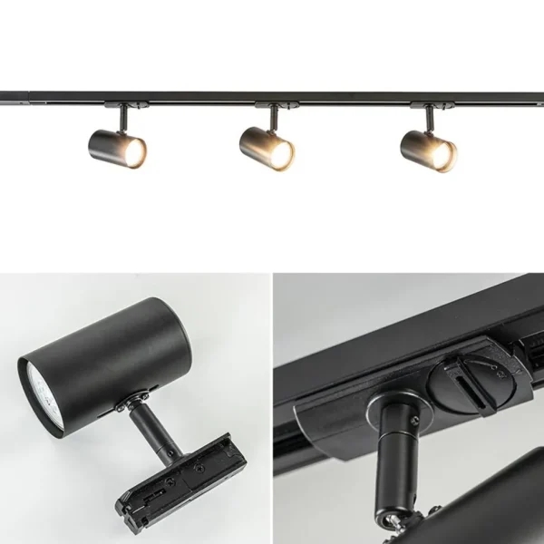 Clearance Straluma Railsysteem zwart 1mtr compleet met 3xspot