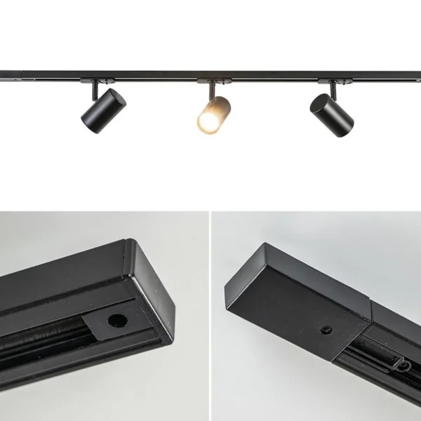 Clearance Straluma Railsysteem zwart 1mtr compleet met 3xspot