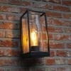 rechthoekige_buitenlamp_z_2.webp Outlet Straluma Rechthoekige buitenlamp zwart met houtlook en glas