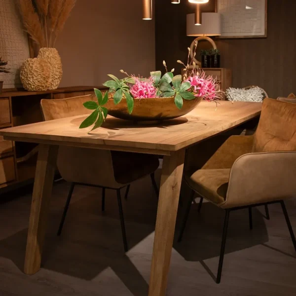 rechthoekige_eettafel_geb_4.webp Outlet Straluma Rechthoekige eettafel gebleekt en geborsteld mangohout 220x100 cm
