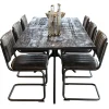 New Straluma Rechthoekige eettafel zwart mangohout met kruispoot 220 cm