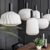 Outlet Straluma Retro 6-lichts hanglamp opaal glas met relief