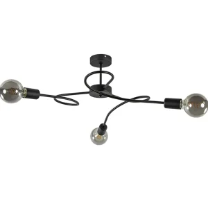 retro_plafondlamp_pendel__0.webp Cheap Straluma Retro plafondlamp pendel mat zwart 3-lichts