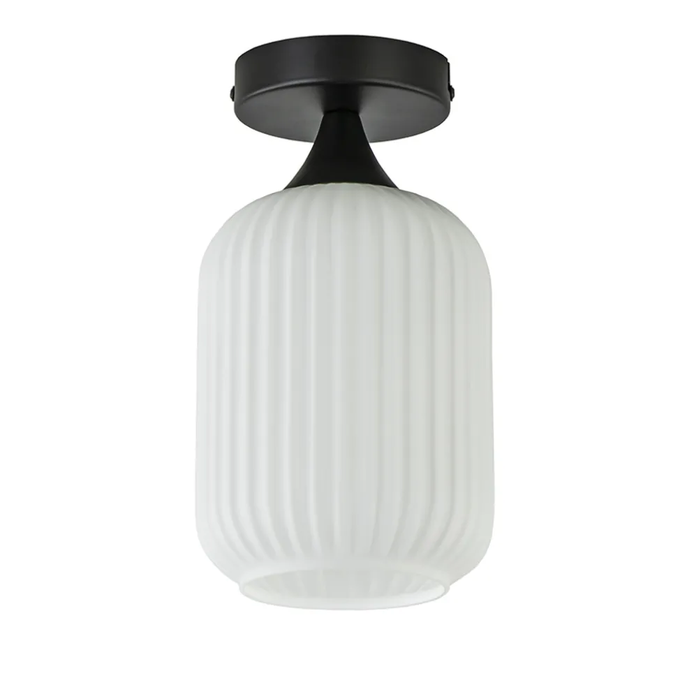retro_plafondlamp_zwart_m_0-2.webp Clearance Straluma Retro plafondlamp zwart met wit glas