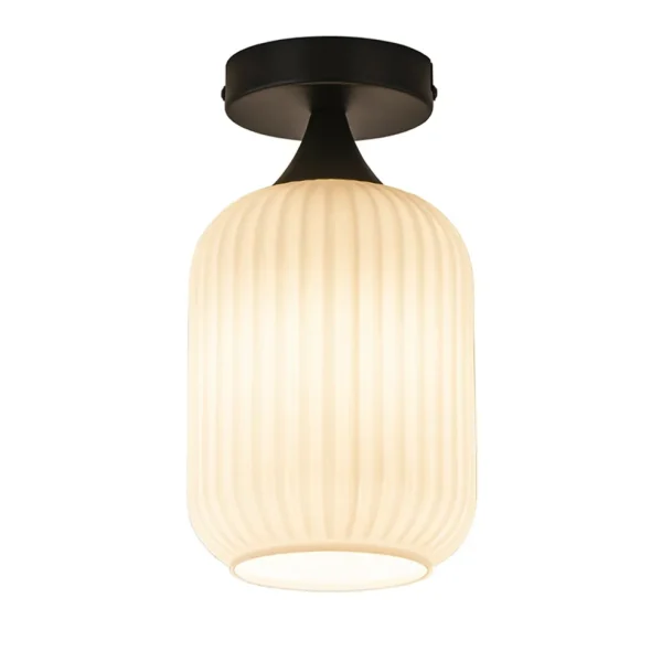 retro_plafondlamp_zwart_m_1-2.webp Clearance Straluma Retro plafondlamp zwart met wit glas