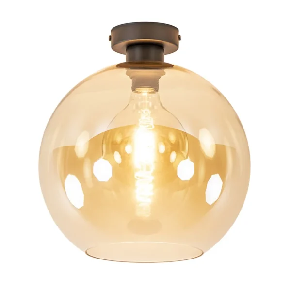 retro_plafondlamp_zwart_m_1-3.webp Cheap Straluma Retro plafondlamp zwart met amber glazen bol