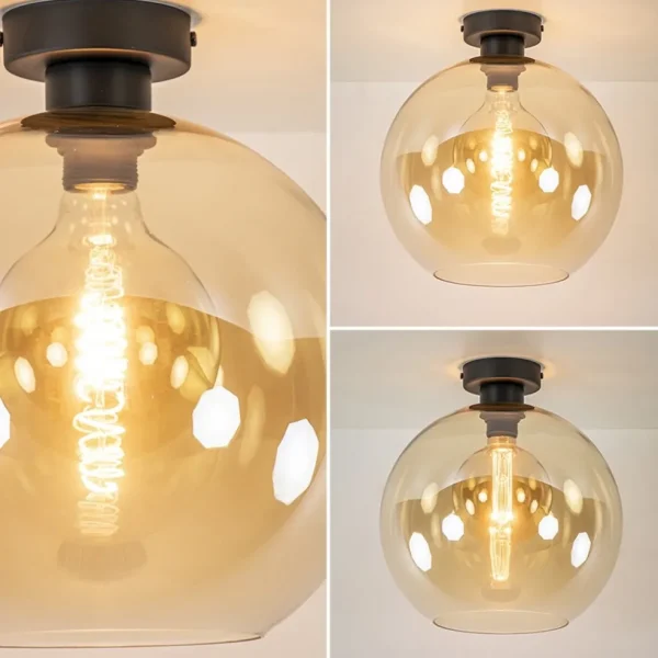 retro_plafondlamp_zwart_m_3-3.webp Cheap Straluma Retro plafondlamp zwart met amber glazen bol