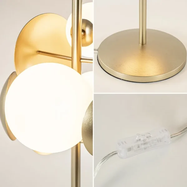 Hot Straluma Retro tafellamp goud met wit glas