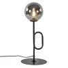 New Straluma Retro tafellamp zwart met smoke/titanium glazen bol