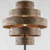 Online Straluma Retro vloerlamp zwart met walnoot houten kap
