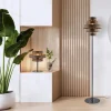 Online Straluma Retro vloerlamp zwart met walnoot houten kap