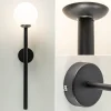 retro_wandlamp_zwart_met__3.webp Best Straluma Retro wandlamp zwart met witte glazen bol
