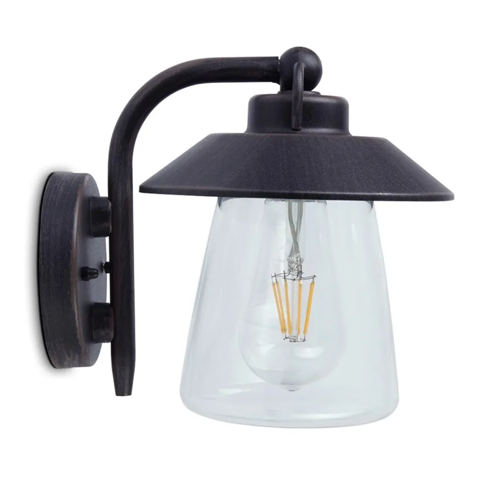 robuuste_buitenlamp_wand__0.webp Shop Straluma Robuuste buitenlamp wand zwart met roest en glas