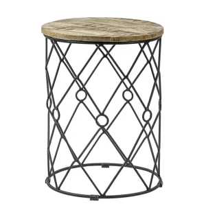 Best Straluma Ronde bijzettafel mangohout met zwart metaal