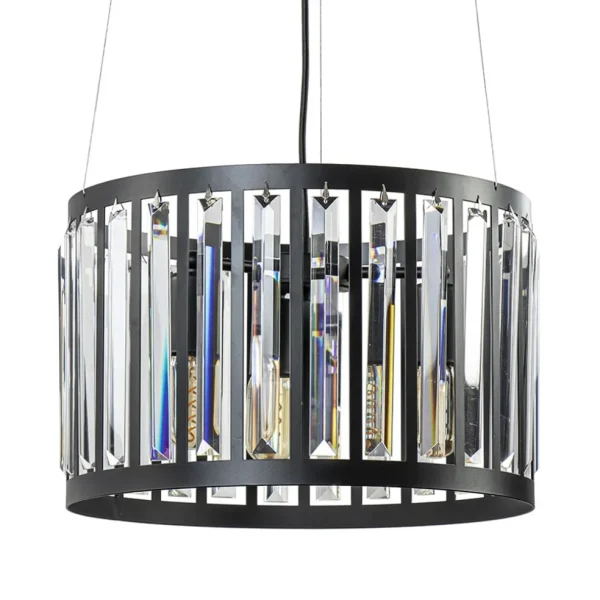 ronde_hanglamp_mat_zwart__0.webp New Straluma Ronde hanglamp mat zwart met kristalglas