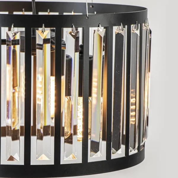 ronde_hanglamp_mat_zwart__2.webp New Straluma Ronde hanglamp mat zwart met kristalglas