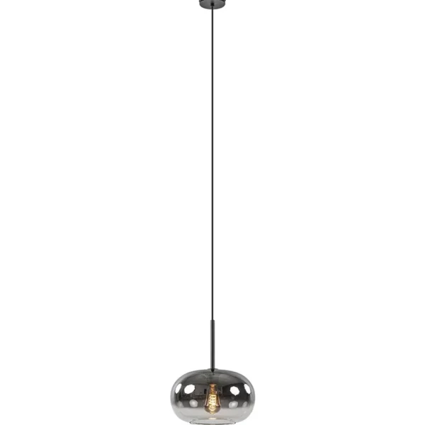 ronde_hanglamp_zwart_met__1.webp Cheap Straluma Ronde hanglamp zwart met smoke/helder glas gradient