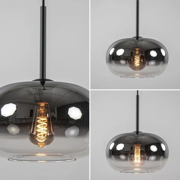 ronde_hanglamp_zwart_met__3.webp Cheap Straluma Ronde hanglamp zwart met smoke/helder glas gradient