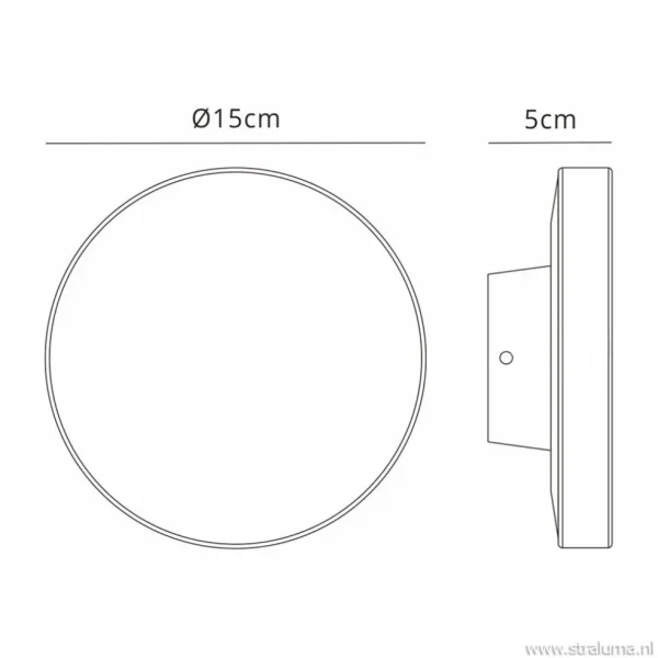 ronde_led_wandlamp_tuin_a_3.webp Online Straluma Ronde LED wandlamp tuin antraciet