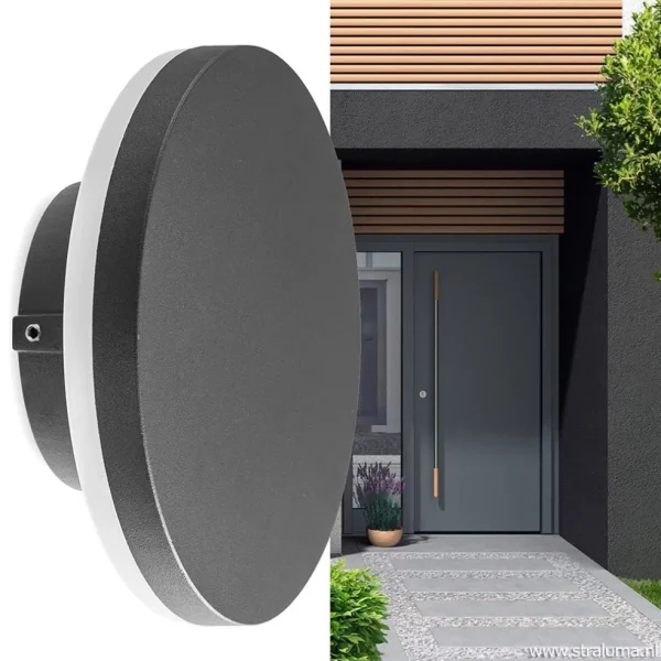 ronde_led_wandlamp_tuin_a_4.webp Online Straluma Ronde LED wandlamp tuin antraciet