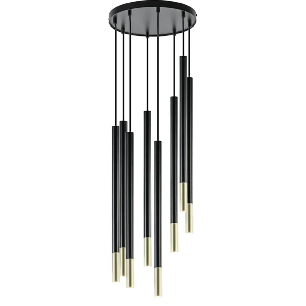 ronde_lichts_hanglamp_cil_1-2.webp Outlet Straluma Ronde 8-lichts hanglamp cilinders zwart goud