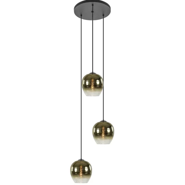 ronde_lichts_hanglamp_gol_1.webp Best Straluma Ronde 3-lichts hanglamp golden gradient met zwart