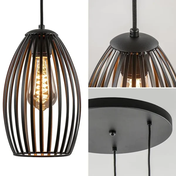 ronde_lichts_hanglamp_met_2-3.webp Sale Straluma Ronde 3-lichts hanglamp met draadkappen mat zwart